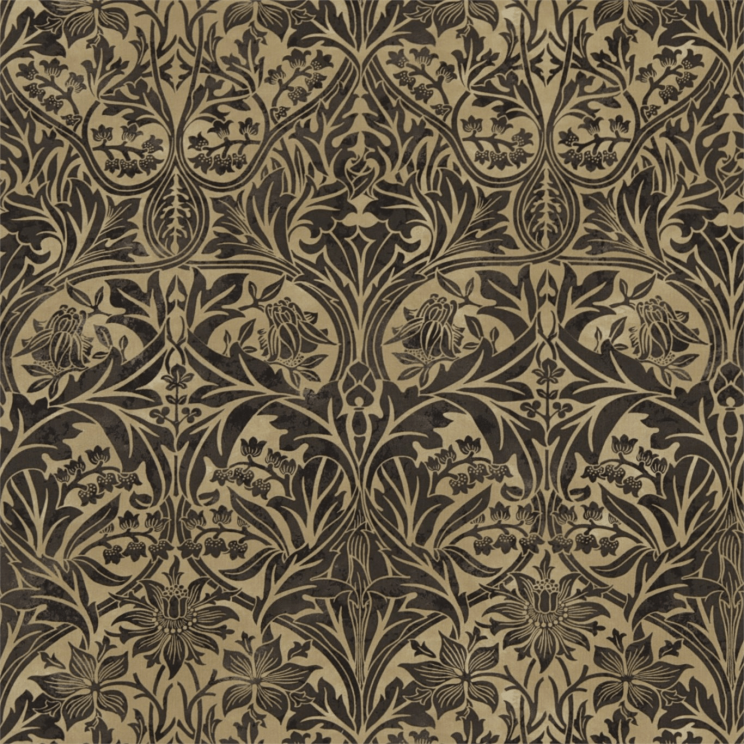 Morris and Co Bluebell Black/Manilla Fabric