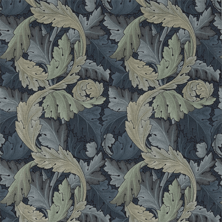 Morris and Co Acanthus Tapestry Indigo/Mineral Fabric
