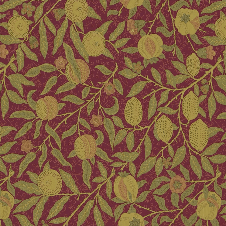 Morris and Co Fruit Crimson/Thyme Fabric