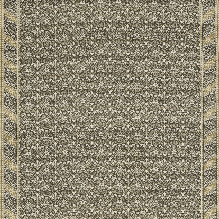 Morris and Co Morris Bellflowers Charcoal/Olive Fabric