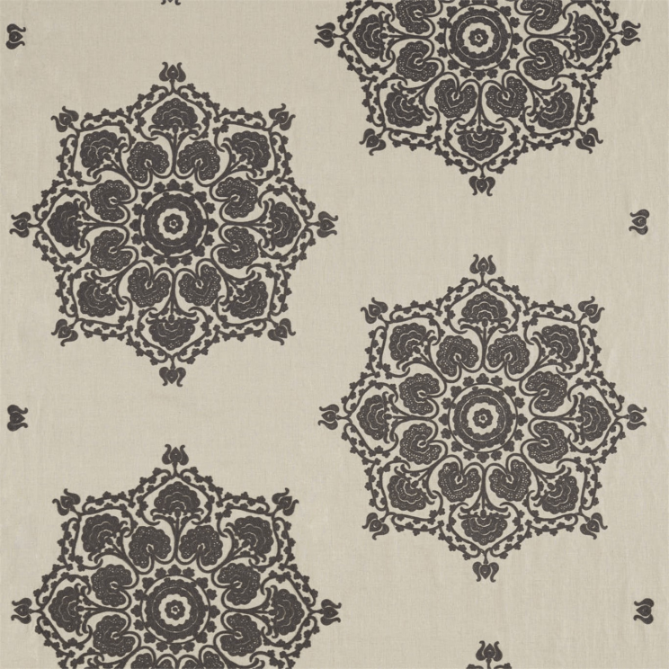 Morris and Co Indian Loop Charcoal/Linen Fabric