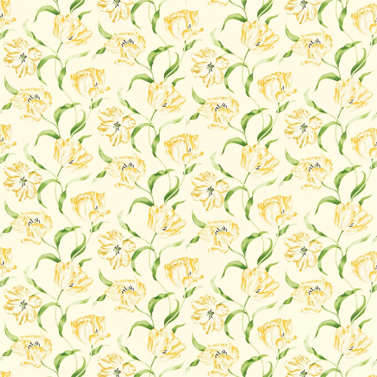 Sanderson Dancing Tulips Primrose/Green Fabric
