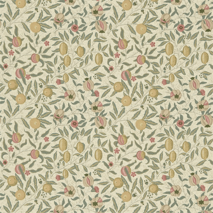 Morris and Co Fruit Ivory/Teal Fabric