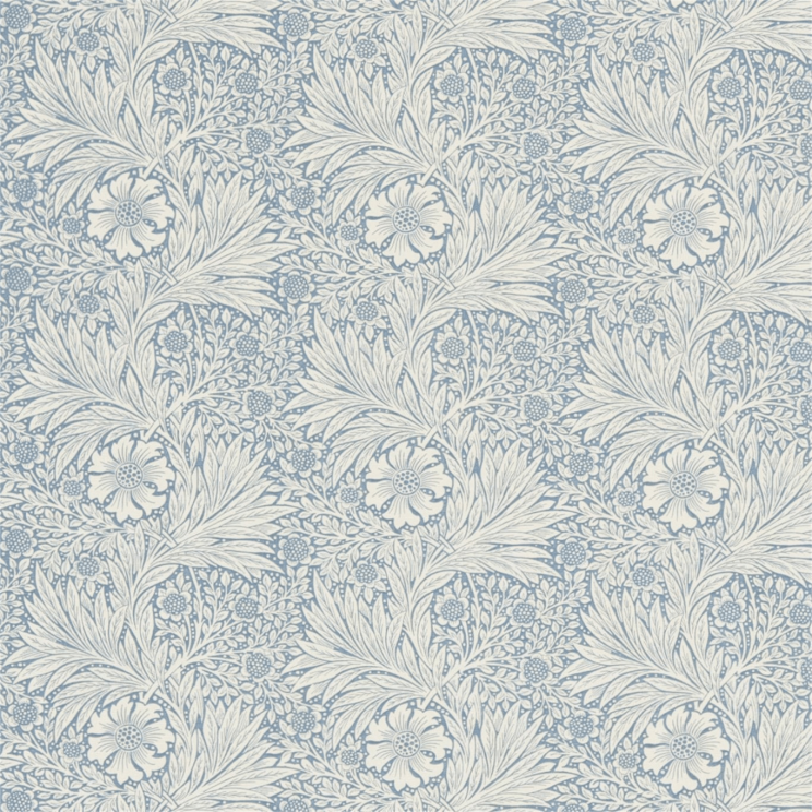 Morris and Co Marigold Blue/Ivory Fabric