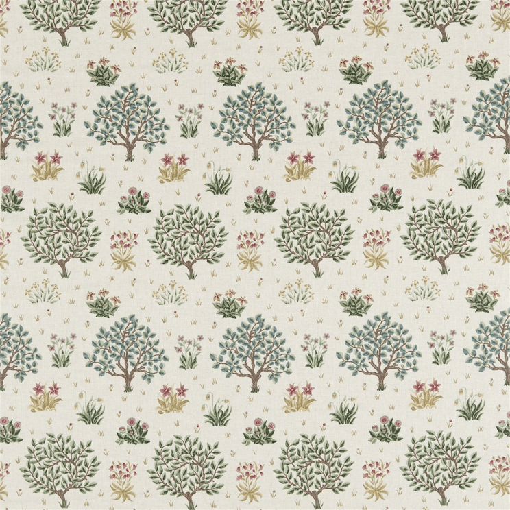 Morris and Co Orchard Bayleaf/Rose Fabric