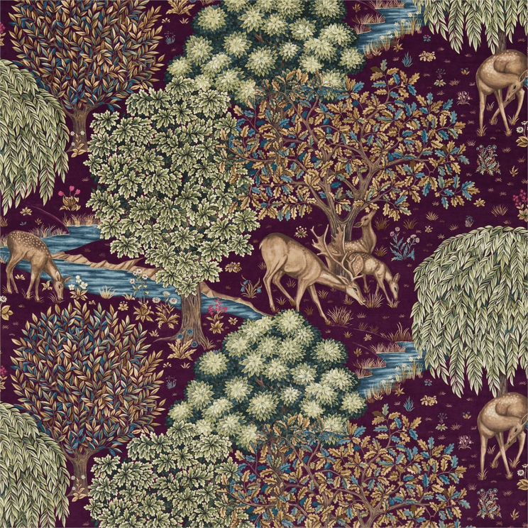Morris and Co The Brook Tapestry Red Fabric
