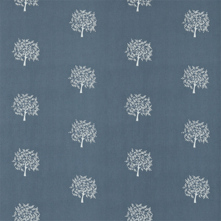Morris and Co Woodland Tree Grey Blue/Ivory Fabric