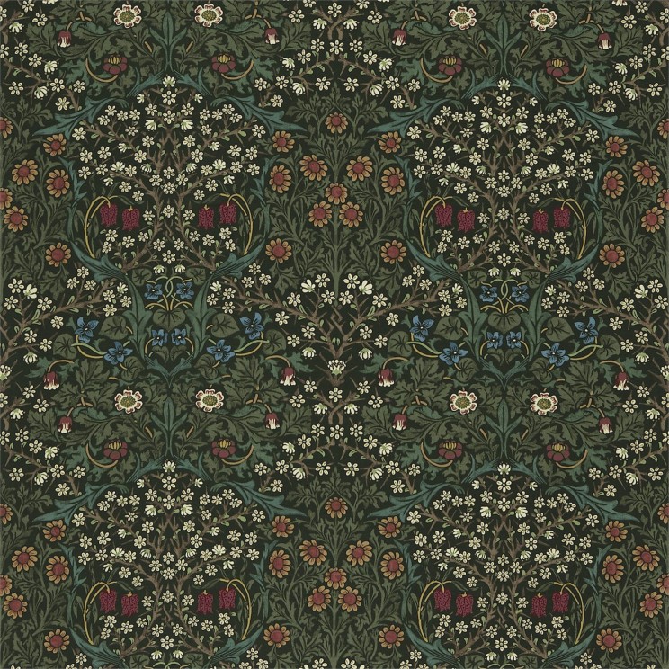 Morris and Co Blackthorn Green Fabric