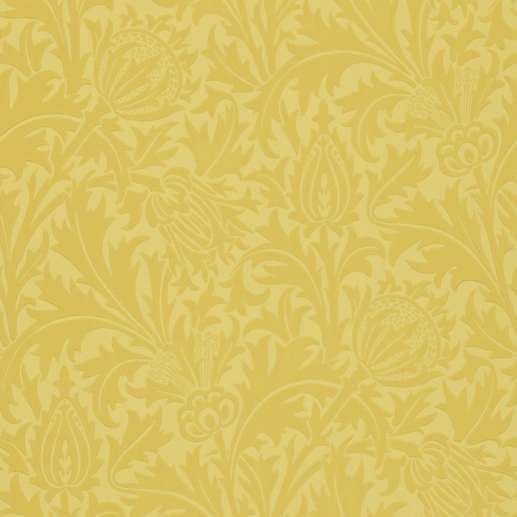 Morris and Co Thistle - Wallpaper Gold Fabric