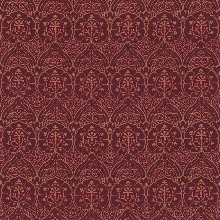 Morris and Co Voysey Red Fabric