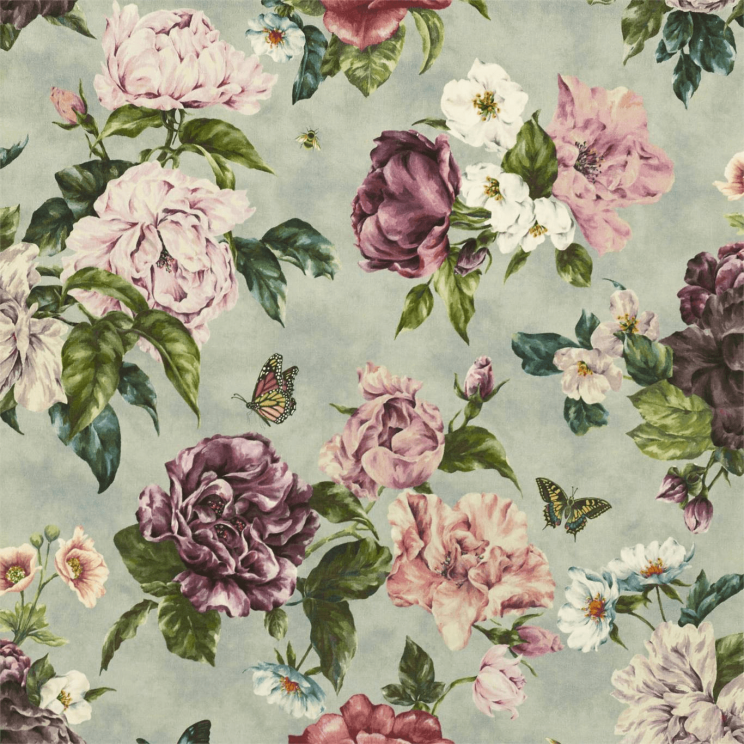 Sanderson Summer Peony Fabric Vineyard/Rose Fabric