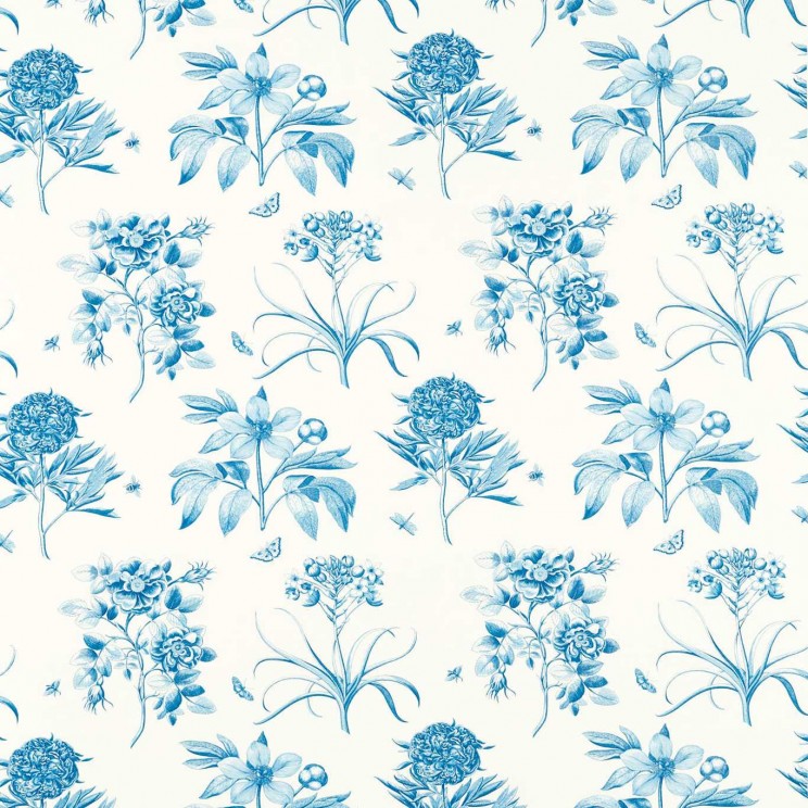 Sanderson Etchings & Roses China/ Blue Fabric