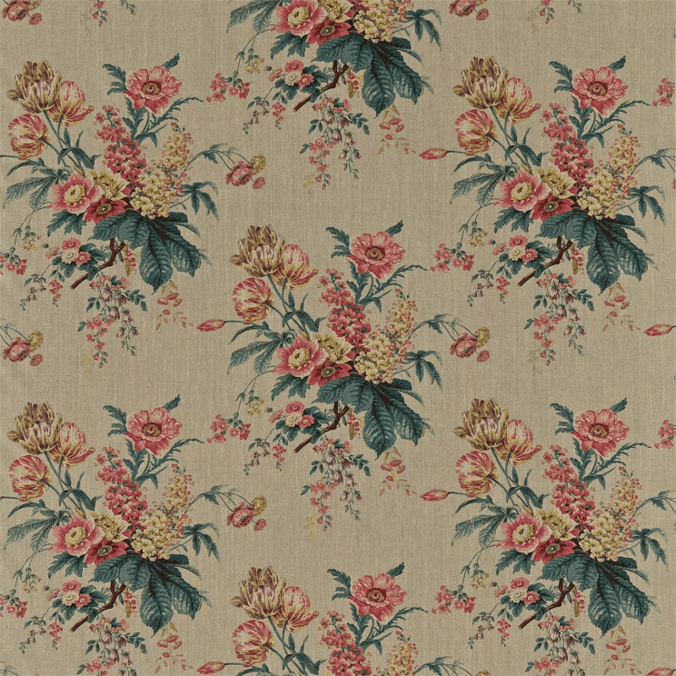 Sanderson Tournier Fuchsia/Linen Fabric