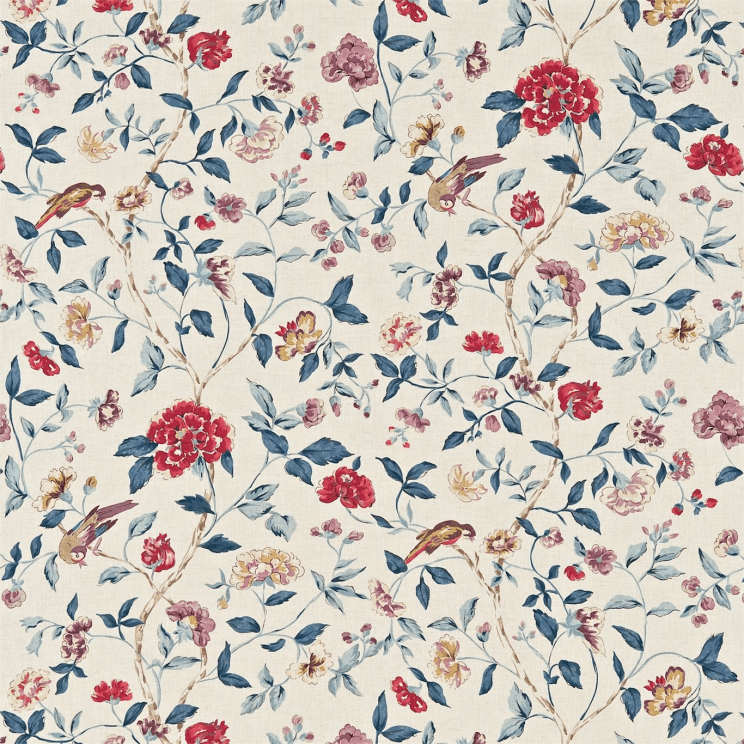 Sanderson Sissinghurst Indigo/Ruby Fabric
