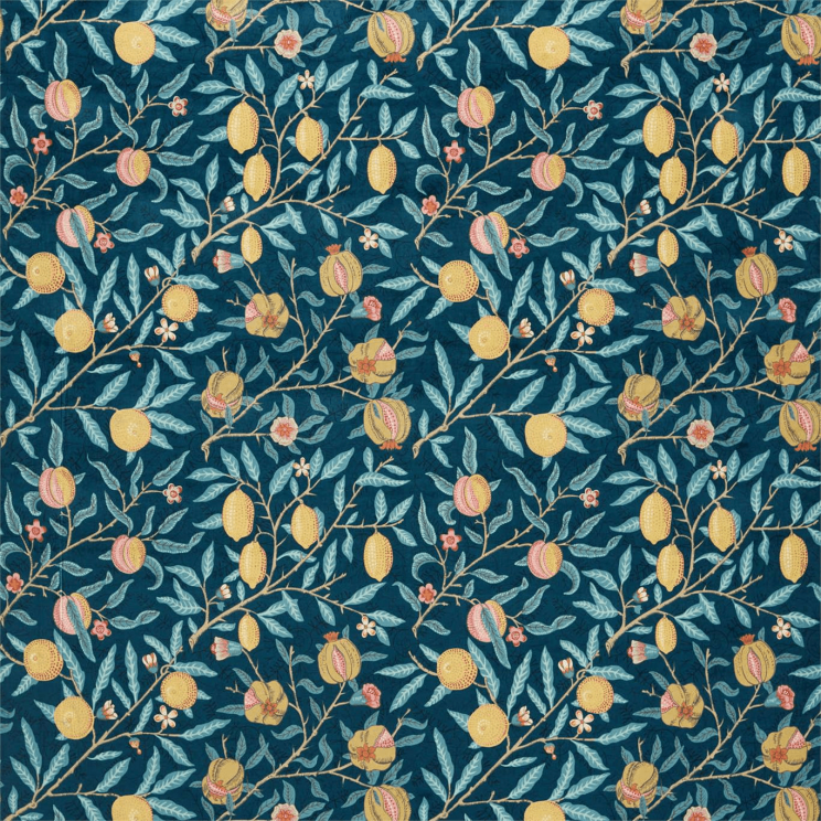 Morris and Co Fruit Velvet Fabric Indigo/Slate Fabric
