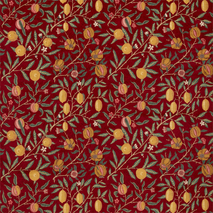 Morris and Co Fruit Velvet Fabric Madder/Bayleaf Fabric