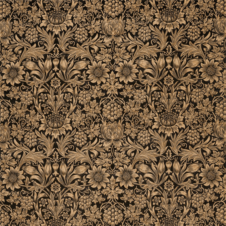 Morris and Co Sunflower Velvet Fabric Maple/Lichen Fabric