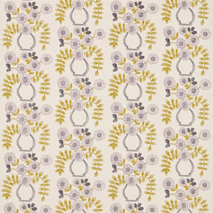 Sanderson Flower Pot Fig/Olive Fabric