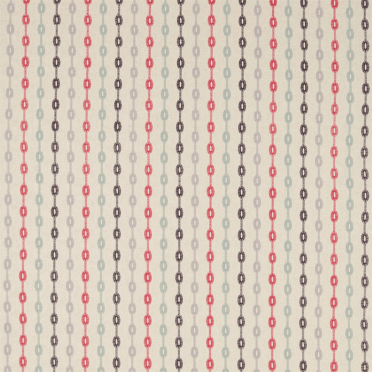 Sanderson Shaker Stripe Coral/Celadon Fabric