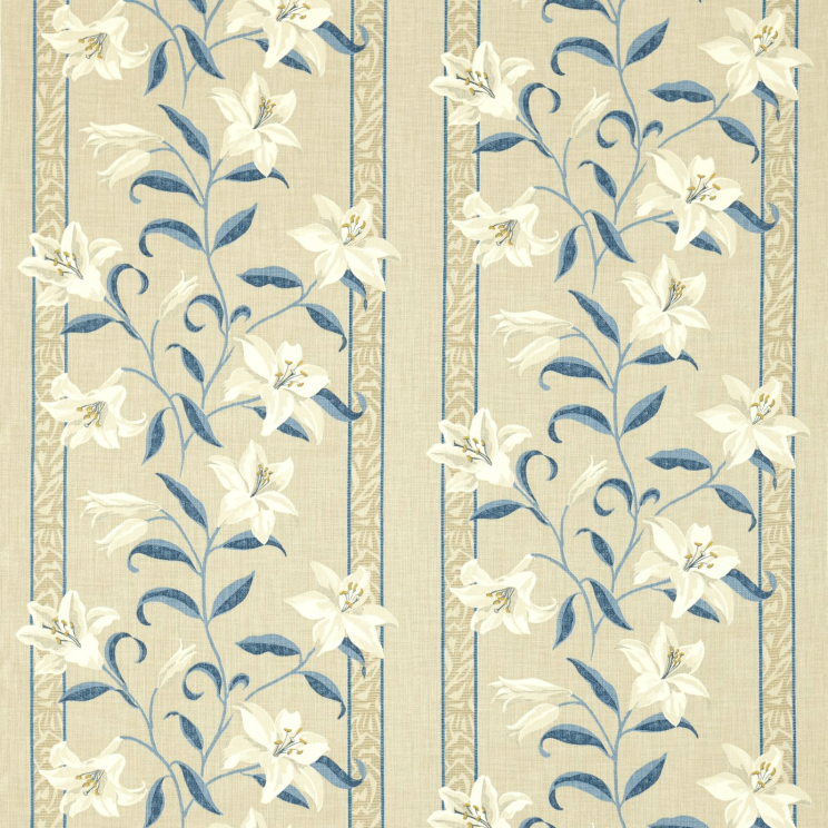 Sanderson Lilium Indigo/Linen Fabric