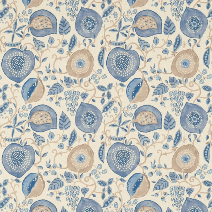 Sanderson Peas & Pods Indigo/Linen Fabric