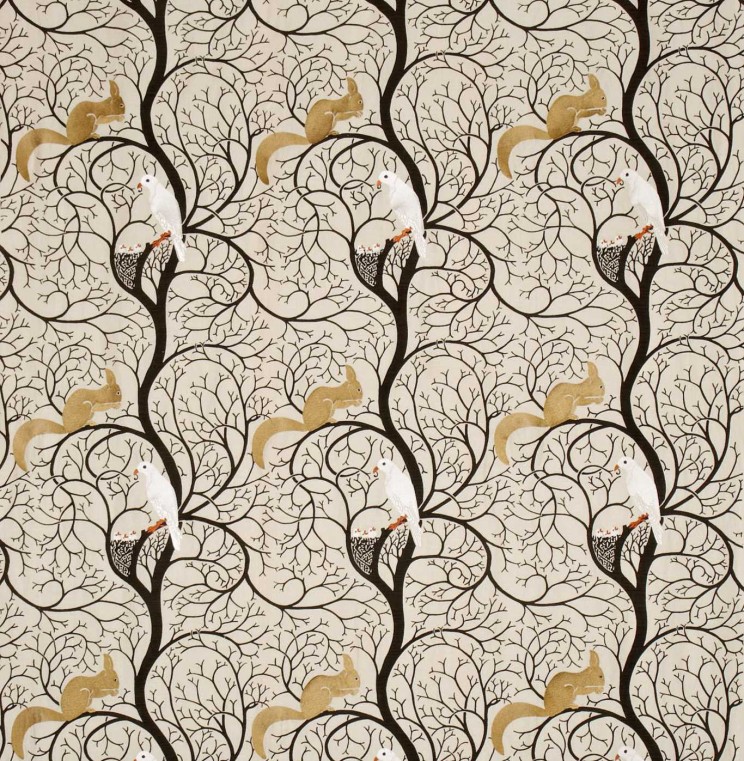 Sanderson Squirrel & Dove Linen/Ivory Fabric