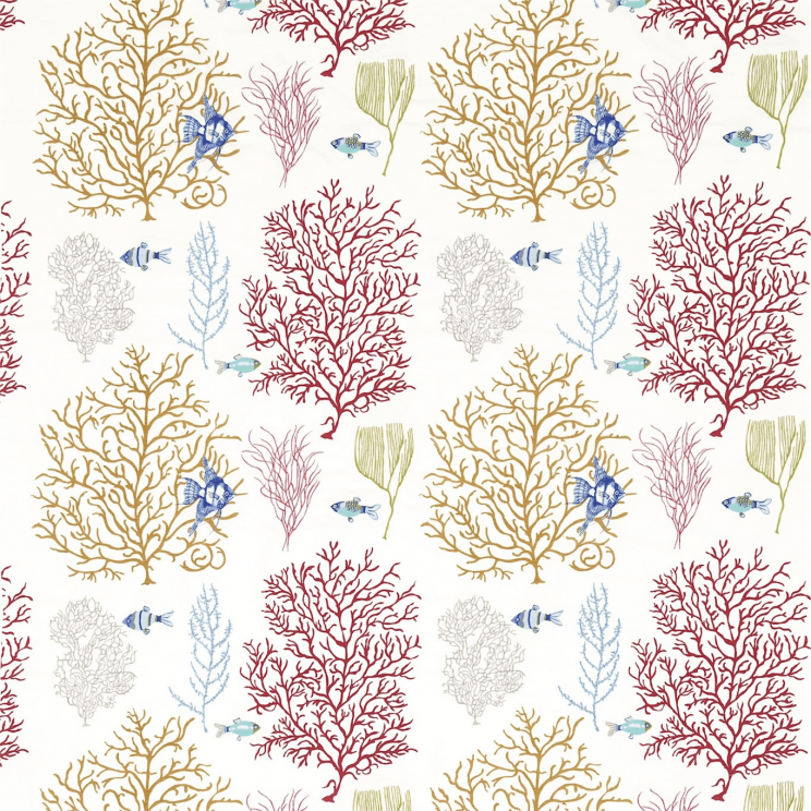 Curtains Sanderson Coral & Fish Fabric 233301