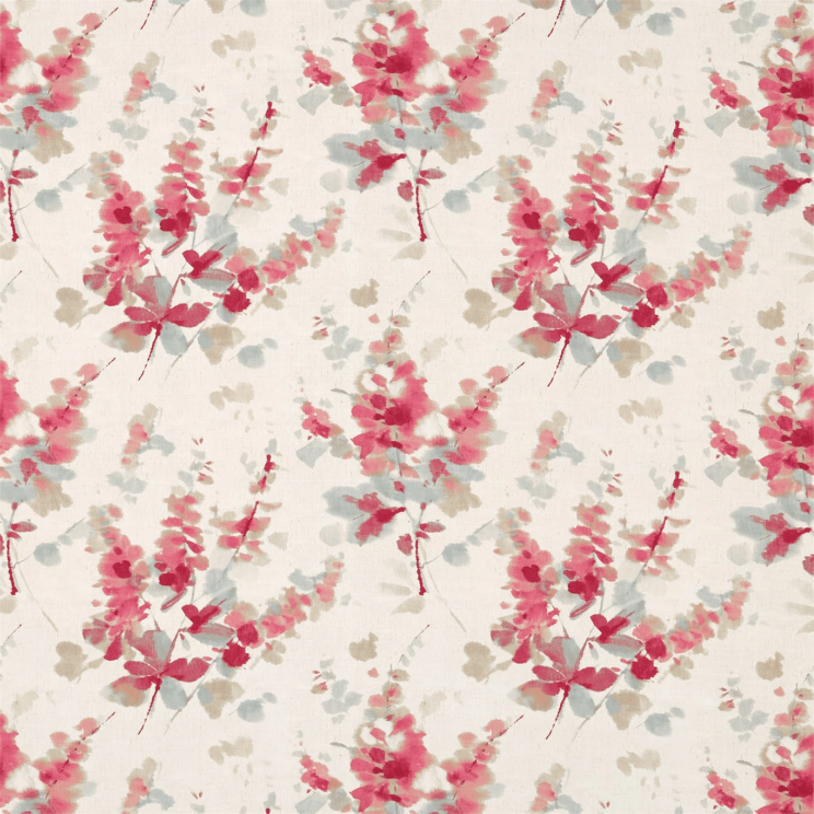 Sanderson Delphiniums Coral Fabric