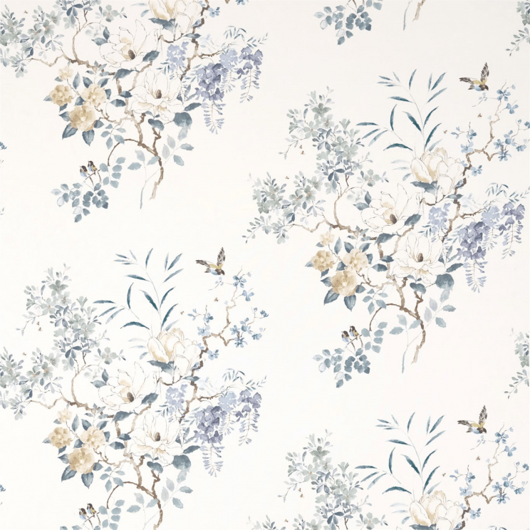 Sanderson Magnolia & Blossom Mineral/Teal Fabric