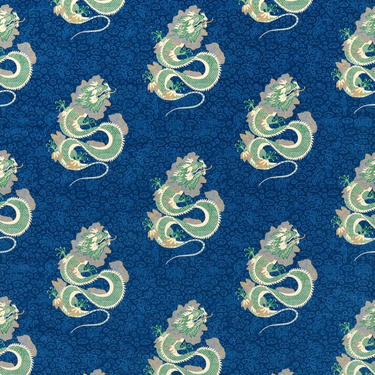 Curtains Sanderson Water Dragon Fabric 226976
