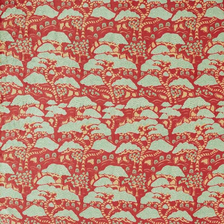 Sanderson Bonsai & Gingko Ruby Fabric