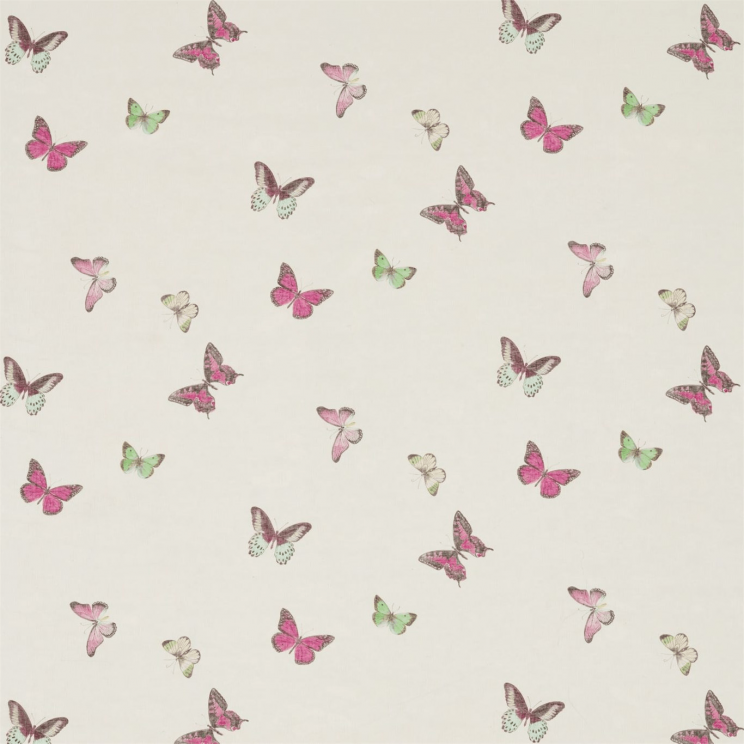 Sanderson Butterfly Voile Fuchsia/Cream Fabric