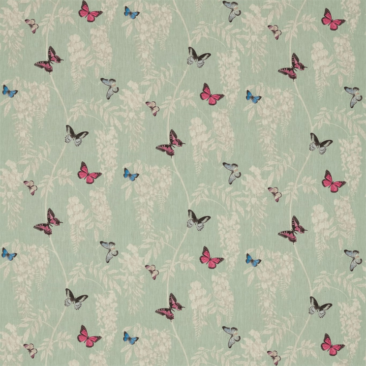 Sanderson Wisteria & Butterfly Seaspray/Multi Fabric