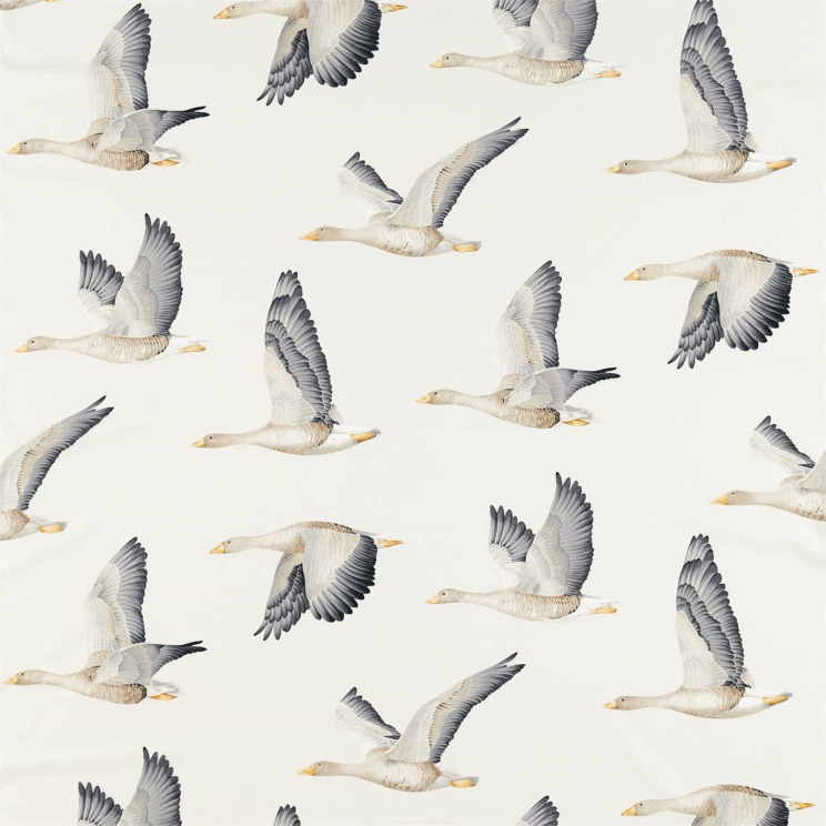 Sanderson Elysian Geese Silver/Chalk Fabric