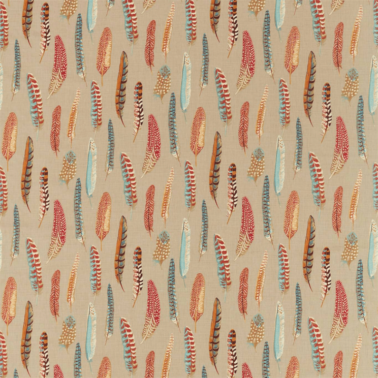 Sanderson Lismore Teal/Russet Fabric