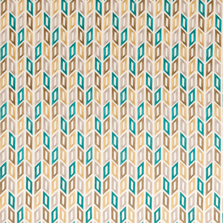 Curtains Clarke and Clarke Tambour Teal Fabric F0464/05