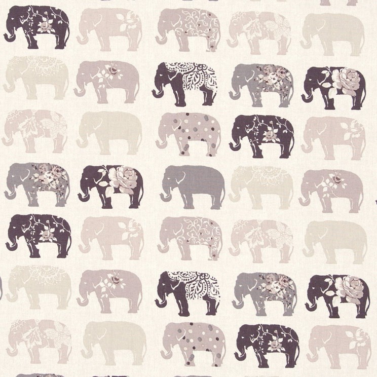 Clarke and Clarke Elephants Natural Fabric