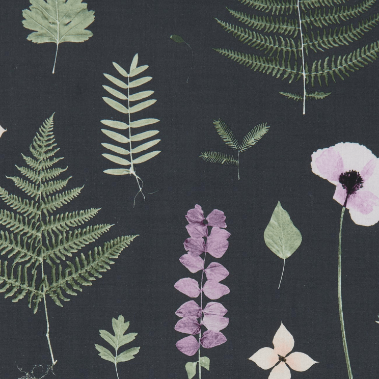 Curtains Clarke and Clarke Herbarium Heather/Ebony Fabric F1089/03