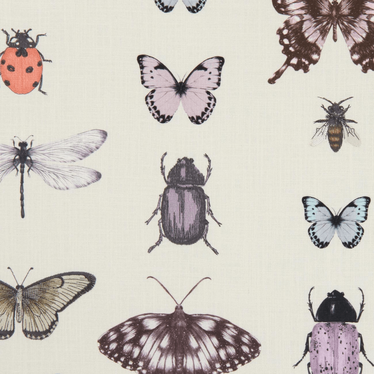 Curtains Clarke and Clarke Papilio Heather/Ivory Fabric F1093/03