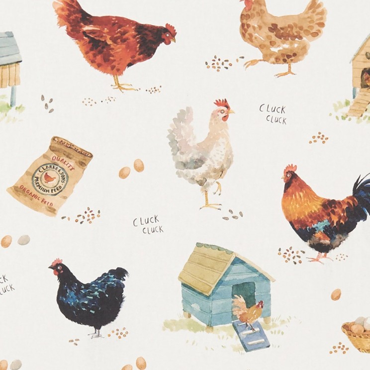 Roller Blinds Clarke and Clarke Cluck Cluck Fabric F1261/01