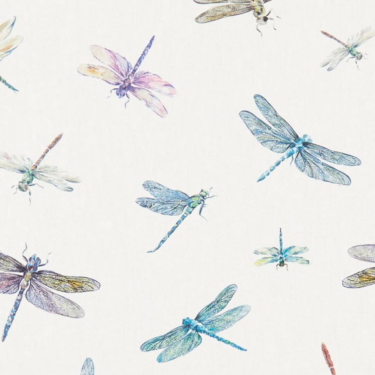 Clarke and Clarke Dragonflies Cream Fabric