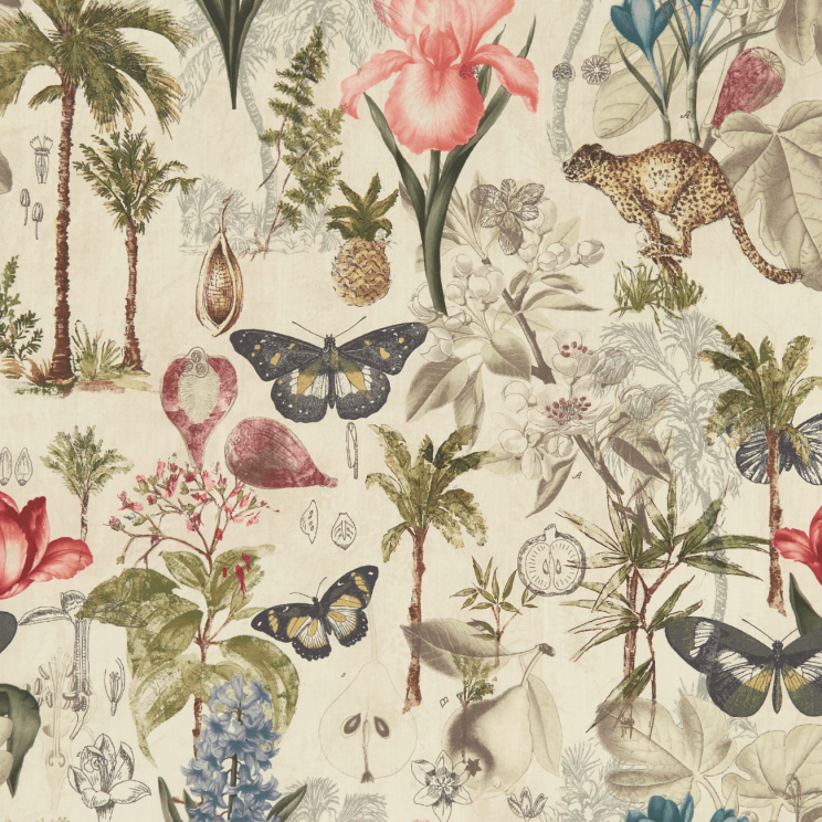 Curtains Clarke and Clarke Botany Tropical Fabric F1297/03