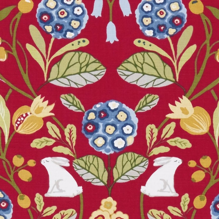 Clarke and Clarke Forester Rouge Fabric