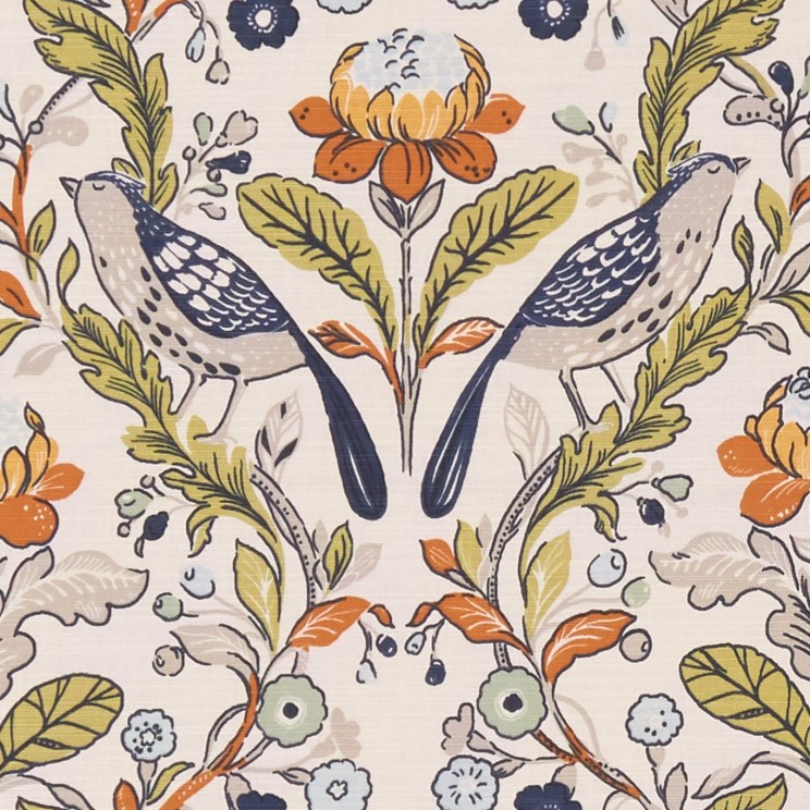 Curtains Clarke and Clarke Orchard Birds Fabric F1316/01