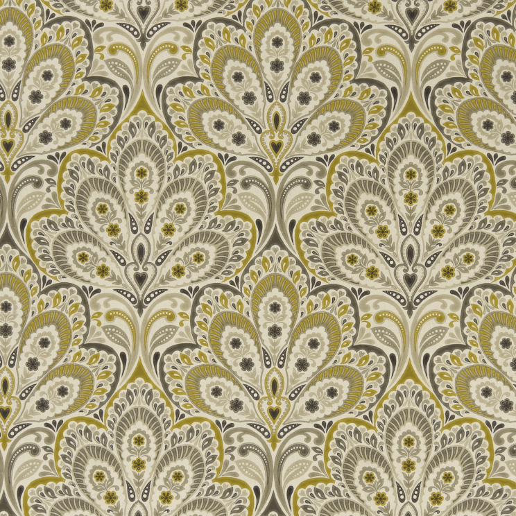 Curtains Clarke and Clarke Persia Charcoal/Ochre Fabric F1332/01