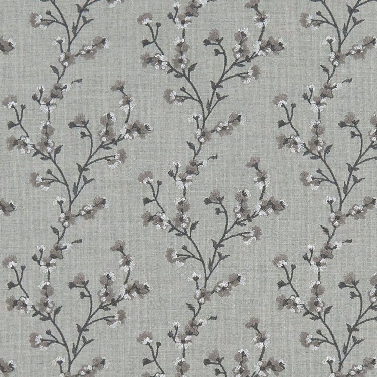 Clarke and Clarke Blossom Charcoal Fabric