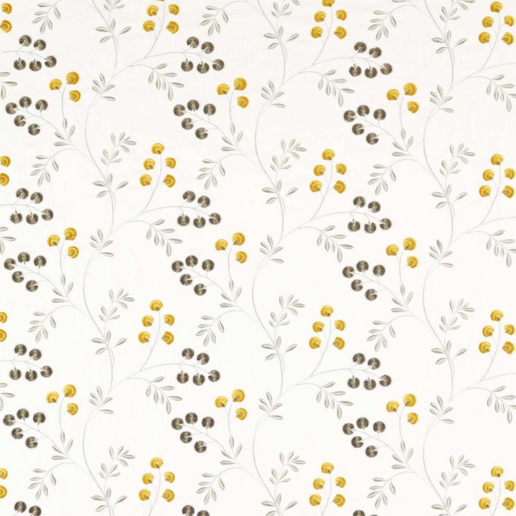 Clarke and Clarke Rochelle Pewter/Chartreuse Fabric