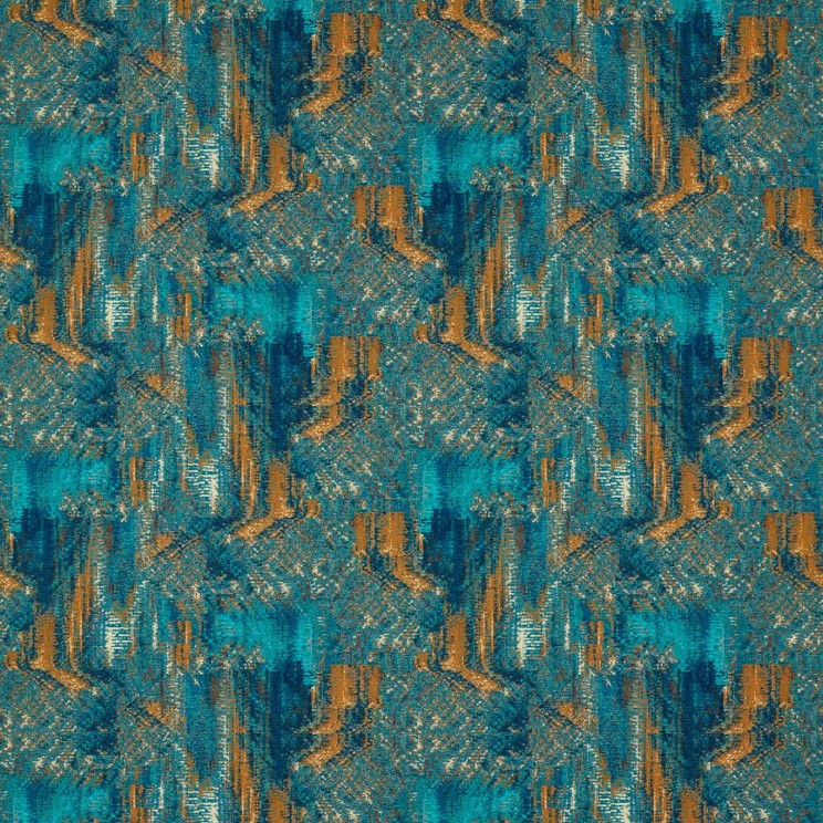 Clarke and Clarke Hillcrest Teal/Spice Fabric