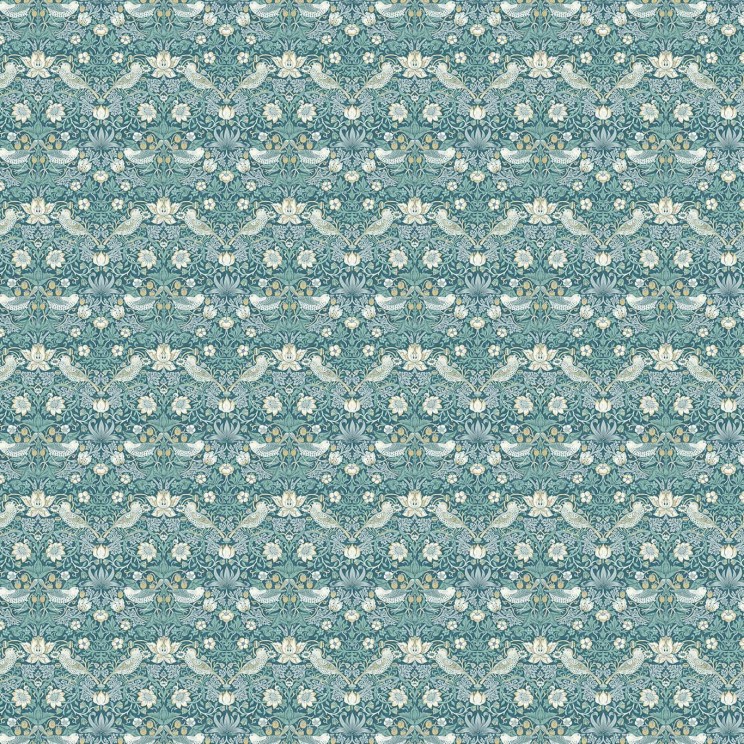 Clarke and Clarke Strawberry Thief Teal Fabric