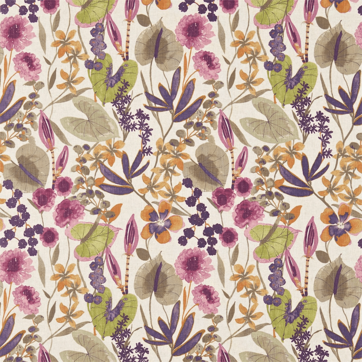 Harlequin Nalina Loganberry/Raspberry/Apricot Fabric